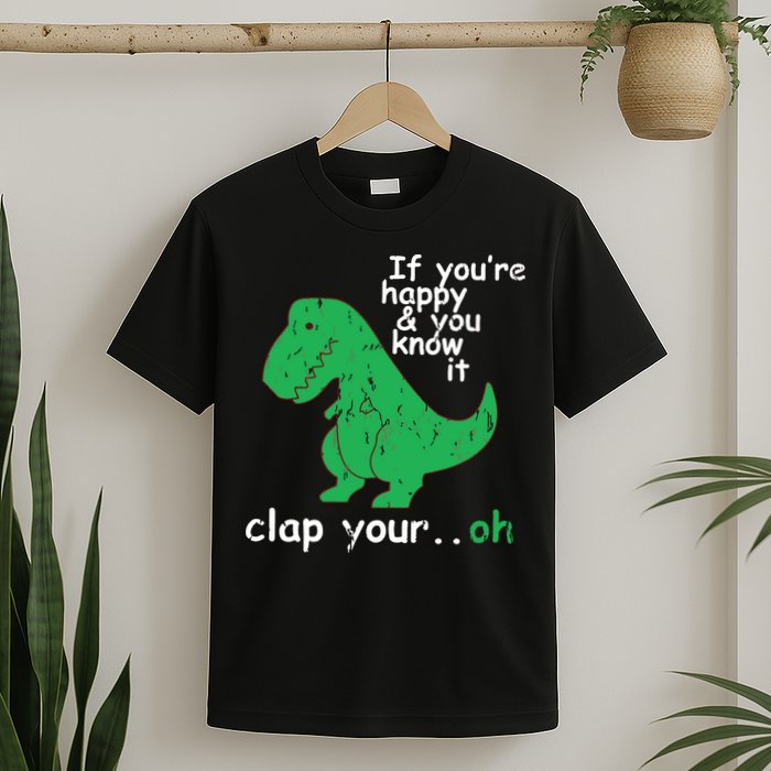 If You're Happy And You Know It Clap Your Oh TRex Dino T-Shirt