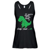 If You're Happy And You Know It Clap Your Oh TRex Dino Ladies Essential Flowy Tank