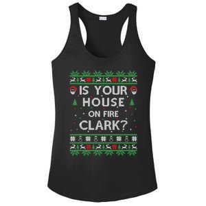 Is Your House On Fire Clark? Ugly Christmas Holiday Gift Great Gift Ladies PosiCharge Competitor Racerback Tank