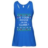 Is Your House On Fire Clark? Ugly Christmas Holiday Gift Great Gift Ladies Essential Flowy Tank