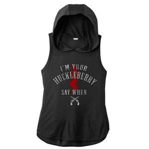 Im Your Huckleberry Say When Doc Holiday Ladies PosiCharge Tri-Blend Wicking Draft Hoodie Tank