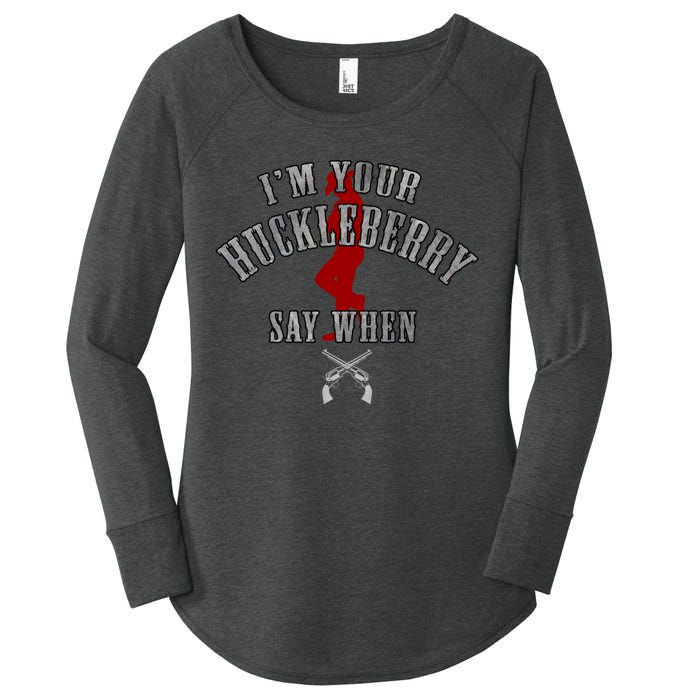 Im Your Huckleberry Say When Doc Holiday Women's Perfect Tri Tunic Long Sleeve Shirt