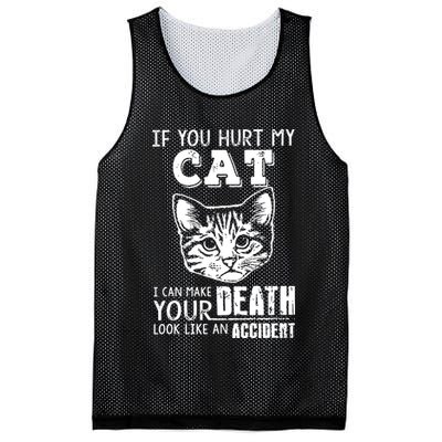 If You Hurt My Cat I Can Make Your Death Look Like An Accident Cat Mesh Reversible Basketball Jersey Tank