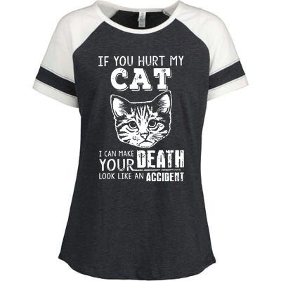 If You Hurt My Cat I Can Make Your Death Look Like An Accident Cat Enza Ladies Jersey Colorblock Tee