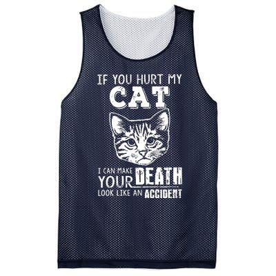 If You Hurt My Cat I Can Make Your Death Look Like An Accident Cat Mesh Reversible Basketball Jersey Tank