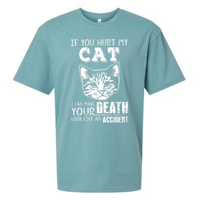 If You Hurt My Cat I Can Make Your Death Look Like An Accident Cat Sueded Cloud Jersey T-Shirt