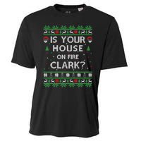 Is Your House On Fire Clark? Ugly Christmas Holiday Gift Cooling Performance Crew T-Shirt