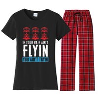 If Your Hair AinT Flying You AinT Tryin Mullet Pride Women's Flannel Pajama Set