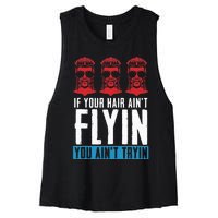 If Your Hair AinT Flying You AinT Tryin Mullet Pride Women's Racerback Cropped Tank