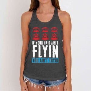 If Your Hair AinT Flying You AinT Tryin Mullet Pride Women's Knotted Racerback Tank