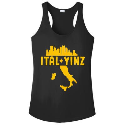 Ital Yinz Italian Pittsburgher Ladies PosiCharge Competitor Racerback Tank
