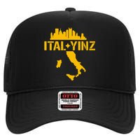 Ital Yinz Italian Pittsburgher High Crown Mesh Back Trucker Hat