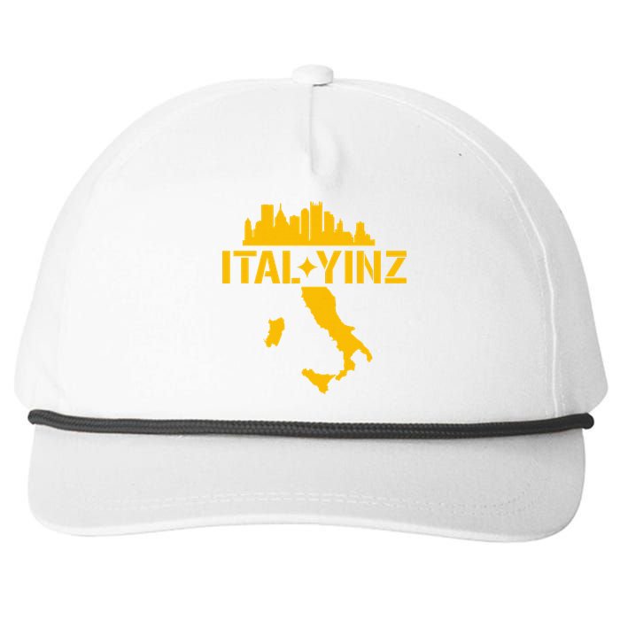 Ital Yinz Italian Pittsburgher Snapback Five-Panel Rope Hat