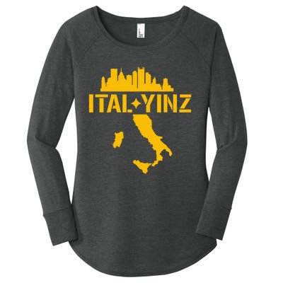 Ital Yinz Italian Pittsburgher Women's Perfect Tri Tunic Long Sleeve Shirt