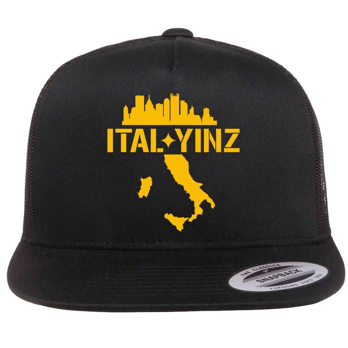 Ital Yinz Italian Pittsburgher Flat Bill Trucker Hat