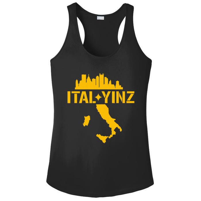 Ital Yinz Italian Pittsburgher Ladies PosiCharge Competitor Racerback Tank