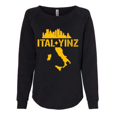 Ital Yinz Italian Pittsburgher Womens California Wash Sweatshirt