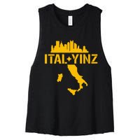 Ital Yinz Italian Pittsburgher Women's Racerback Cropped Tank