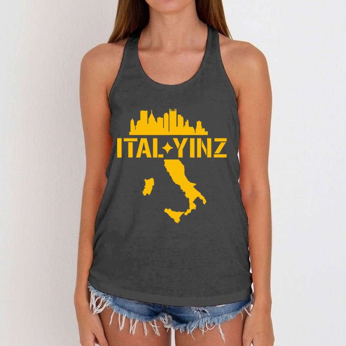 Ital Yinz Italian Pittsburgher Women's Knotted Racerback Tank