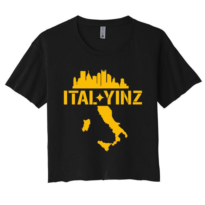 Ital Yinz Italian Pittsburgher Women's Crop Top Tee