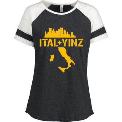 Ital Yinz Italian Pittsburgher Enza Ladies Jersey Colorblock Tee