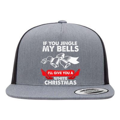 If You Jingle My Bells Funny Adult Xmas Flat Bill Trucker Hat