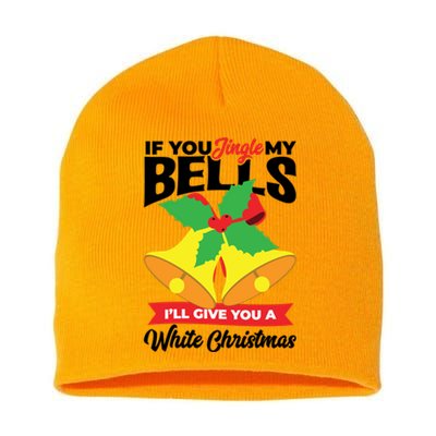 If You Jingle My Bells Ill Give You White Christmas Xmas Cute Gift Short Acrylic Beanie