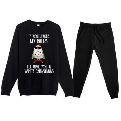 If You Jingle My Balls ILl Give You A White Christmas Santa Cool Gift Premium Crewneck Sweatsuit Set