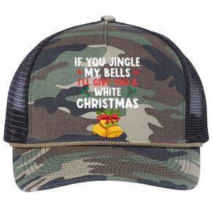 If You Jingle My Bells ILl Give You A White Christmas Pjs Gift Retro Rope Trucker Hat Cap