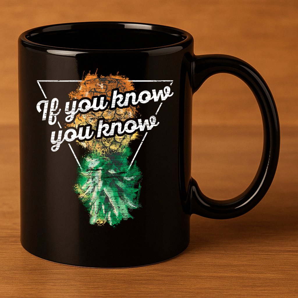 If You Know You Know Upside Down Pineapple Swinger Gift 11oz C Handle Ceramic Mug
