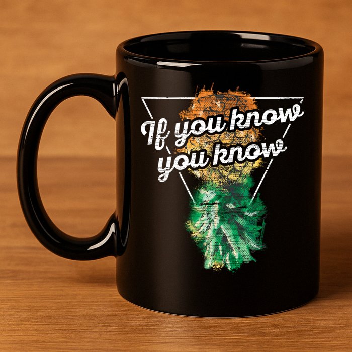 If You Know You Know Upside Down Pineapple Swinger Gift 11oz C Handle Ceramic Mug