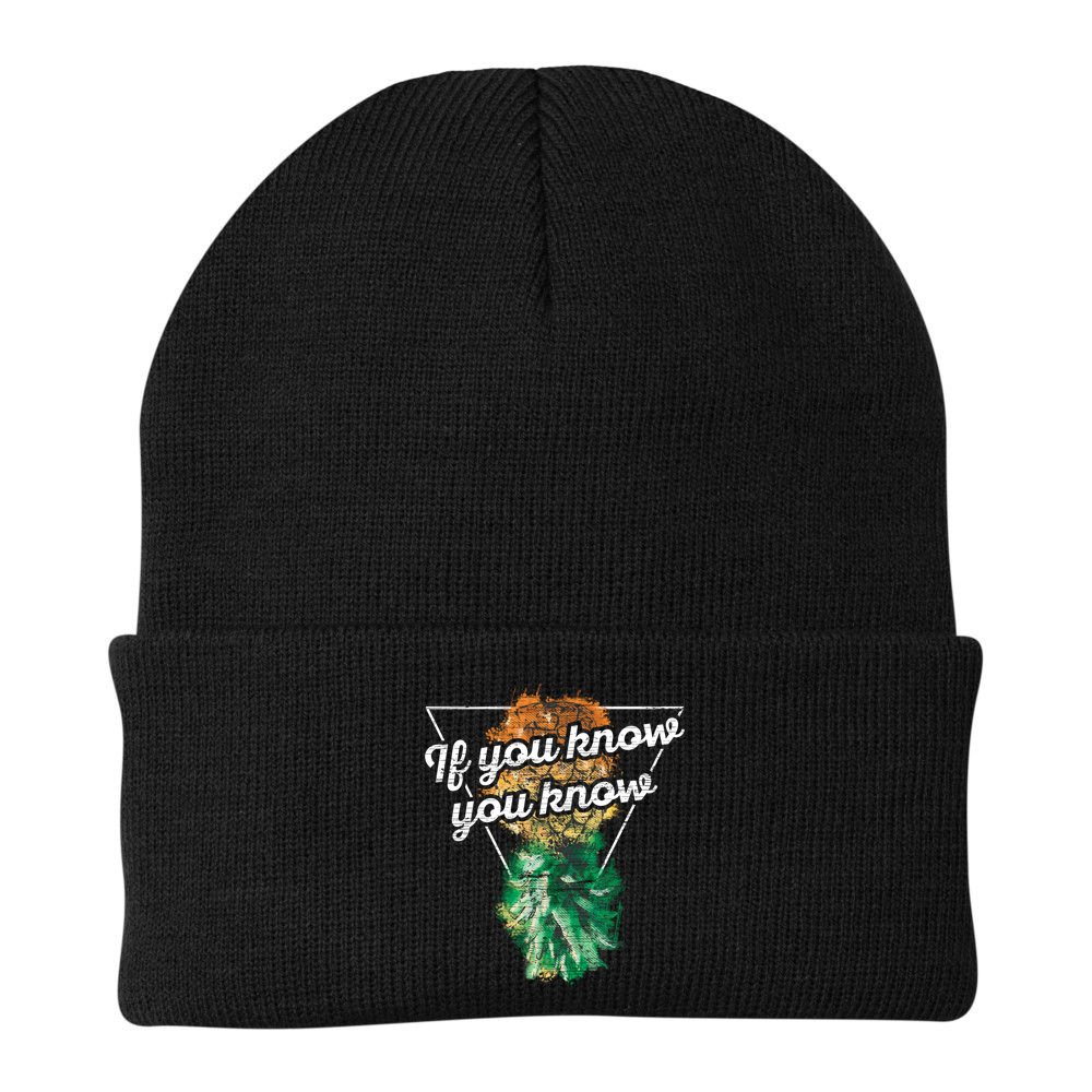 If You Know You Know Upside Down Pineapple Swinger Gift Beanie