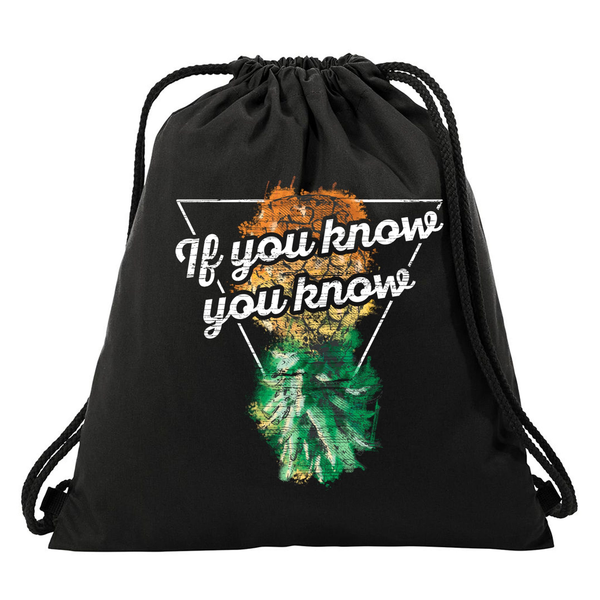 If You Know You Know Upside Down Pineapple Swinger Gift Drawstring Bag