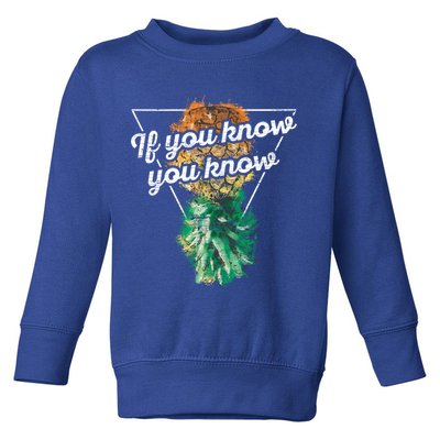 If You Know You Know Upside Down Pineapple Swinger Gift Toddler Sweatshirt