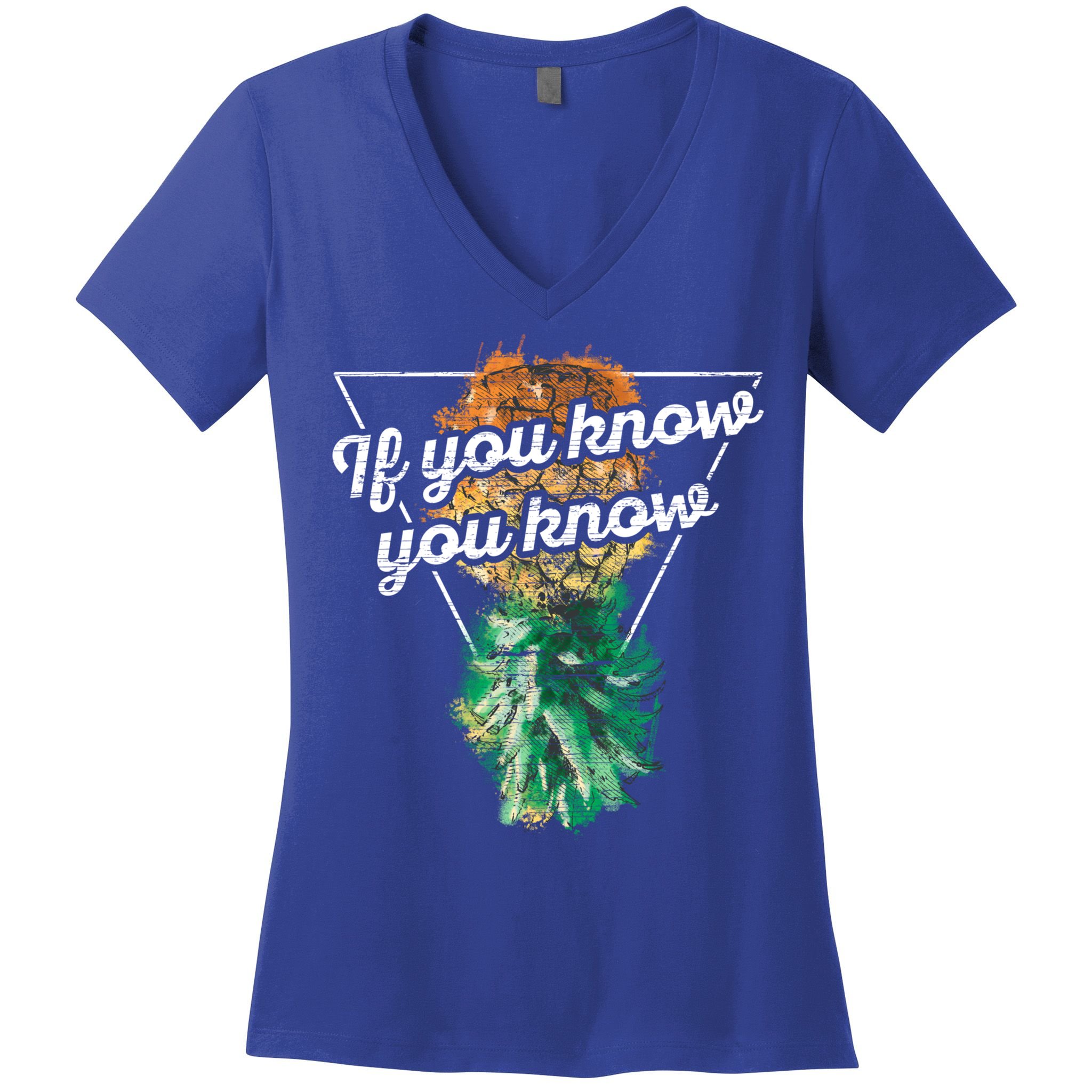 If You Know You Know Upside Down Pineapple Swinger Gift Women's V-Neck T-Shirt