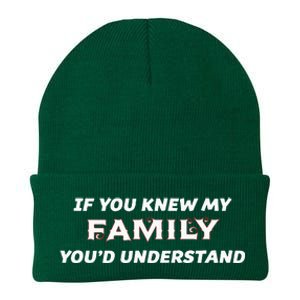 If You Knew My Family YouD Understand Funny Cute Gift Knit Cap Winter Beanie