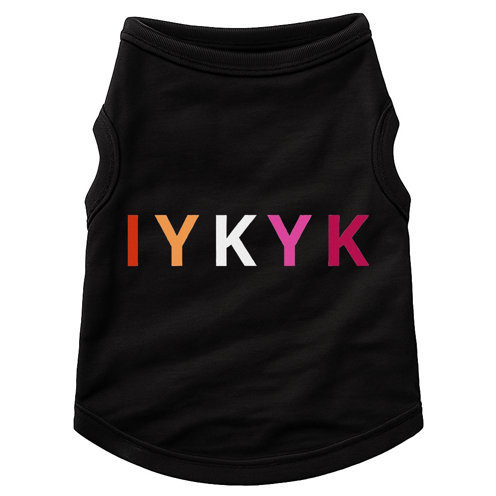 If You Know. Iykyk. Lesbian Pride Discreet Lgbtq Lgbtqia+ Doggie Tank