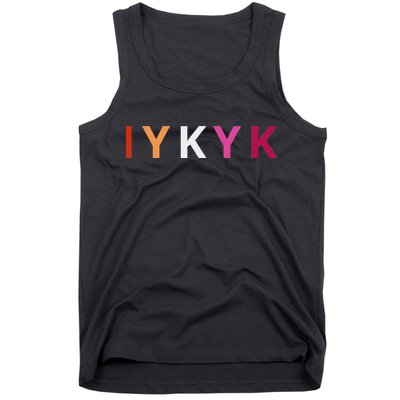 If You Know. Iykyk. Lesbian Pride Discreet Lgbtq Lgbtqia+ Tank Top