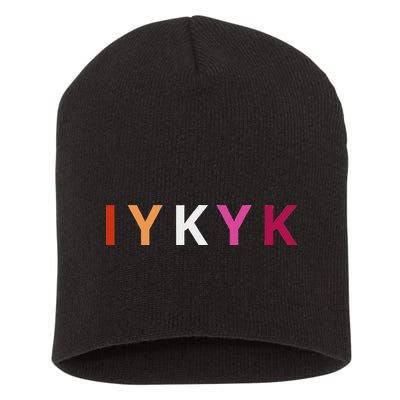If You Know. Iykyk. Lesbian Pride Discreet Lgbtq Lgbtqia+ Short Acrylic Beanie