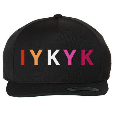 If You Know. Iykyk. Lesbian Pride Discreet Lgbtq Lgbtqia+ Wool Snapback Cap
