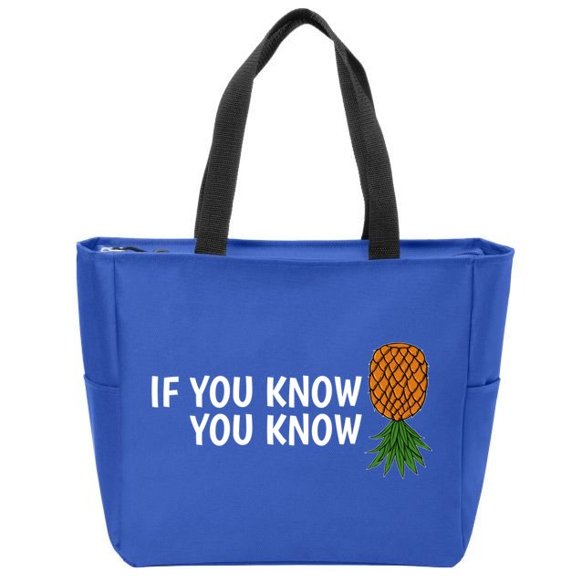 If You Know Swinging Upside Down Pineapple Cool Gift Zip Tote Bag