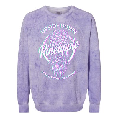 If You Know You Know Upside Down Pineapple Gift Colorblast Crewneck Sweatshirt