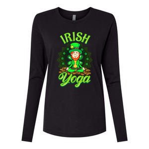 Irish Yoga Leprechaun St Patricks Day Ireland Namaste Meaningful Gift Womens Cotton Relaxed Long Sleeve T-Shirt