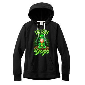 Irish Yoga Leprechaun St Patricks Day Ireland Namaste Meaningful Gift Women's Fleece Hoodie