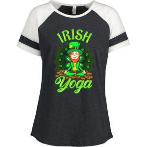 Irish Yoga Leprechaun St Patricks Day Ireland Namaste Meaningful Gift Enza Ladies Jersey Colorblock Tee