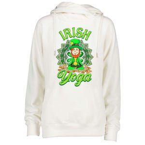 Irish Yoga Leprechaun St Patricks Day Ireland Namaste Meaningful Gift Womens Funnel Neck Pullover Hood