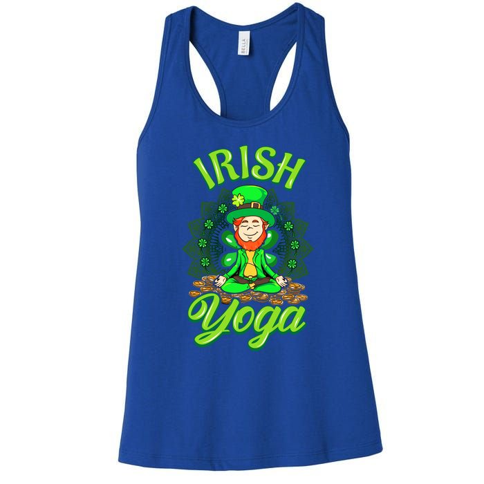 Irish Yoga Leprechaun St Patricks Day Ireland Namaste Meaningful Gift Women's Racerback Tank