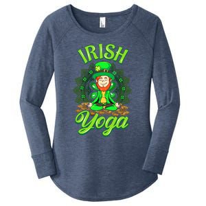 Irish Yoga Leprechaun St Patricks Day Ireland Namaste Meaningful Gift Women's Perfect Tri Tunic Long Sleeve Shirt