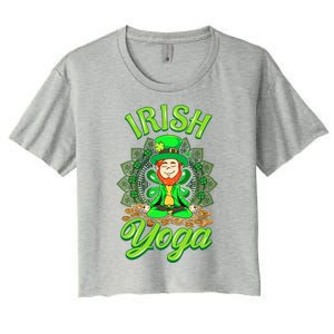 Irish Yoga Leprechaun St Patricks Day Ireland Namaste Meaningful Gift Women's Crop Top Tee