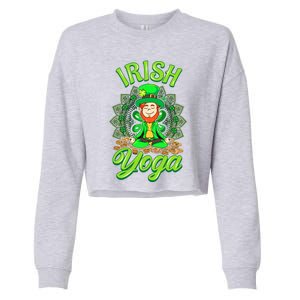 Irish Yoga Leprechaun St Patricks Day Ireland Namaste Meaningful Gift Cropped Pullover Crew